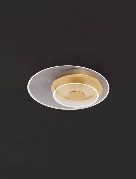 Nova Luce LED Deckenleuchte Copo dimmbar 29W warmweiss 3000K Messinggold Aluminium Ø40cm 9030639