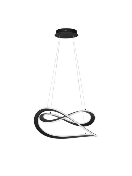 Nova Luce LED Pendelleuchte Celestia dimmbar 87W warmweiss 3000K Schwarz Aluminium Ø60cm 9030644