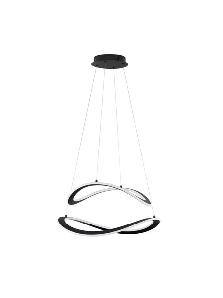 Nova Luce LED Pendelleuchte Celestia dimmbar 87W warmweiss 3000K Schwarz Aluminium Ø60cm 9030644