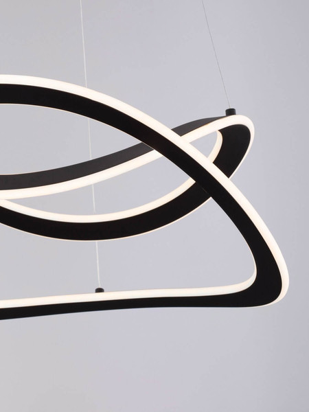 Nova Luce LED Pendelleuchte Celestia dimmbar 87W warmweiss 3000K Schwarz Aluminium Ø60cm 9030644