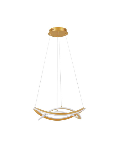 Nova Luce LED Pendelleuchte Celestia dimmbar 87W warmweiss 3000K Messinggold Aluminium Ø60cm 9030645