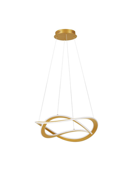 Nova Luce LED Pendelleuchte Celestia dimmbar 87W warmweiss 3000K Messinggold Aluminium Ø60cm 9030645