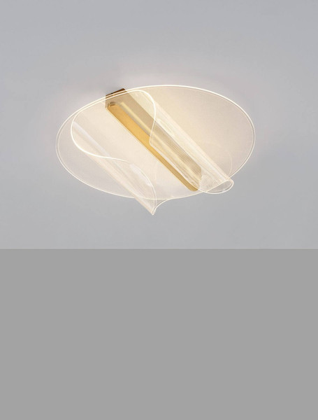 Nova Luce LED Deckenleuchte Copo dimmbar 20W warmweiss 3000K Messinggold Aluminium 55x45cm 9030646