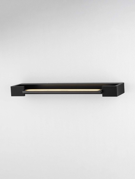 Nova Luce LED Wandleuchte Arga 12W warmweiss 3000K IP44 Schwarz Aluminium 45x10cm 9030703