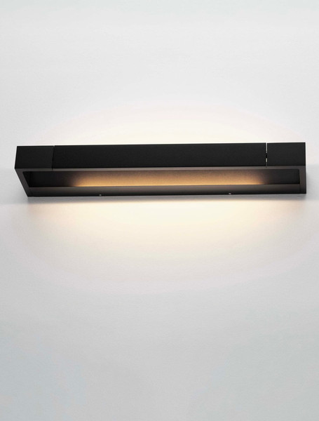 Nova Luce LED Wandleuchte Arga 12W warmweiss 3000K IP44 Schwarz Aluminium 45x10cm 9030703