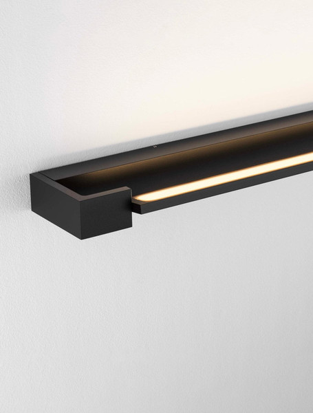 Nova Luce LED Wandleuchte Arga 17W warmweiss 3000K IP44 Schwarz Aluminium 60x10cm 9030705