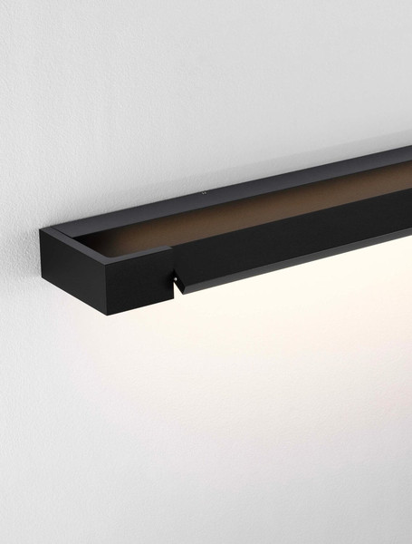 Nova Luce LED Wandleuchte Arga 17W warmweiss 3000K IP44 Schwarz Aluminium 60x10cm 9030705