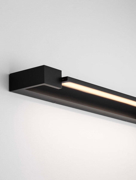 Nova Luce LED Wandleuchte Arga 17W warmweiss 3000K IP44 Schwarz Aluminium 60x10cm 9030705