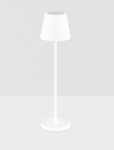 Nova Luce LED Akku-Tischleuchte Petit dimmbar 2W warmweiss 3000K IP54 salzwasserfest Weiß Aluminium Ø7cm 9030711