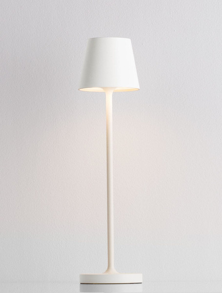 Nova Luce LED Akku-Tischleuchte Petit dimmbar 2W warmweiss 3000K IP54 salzwasserfest Weiß Aluminium Ø7cm 9030711