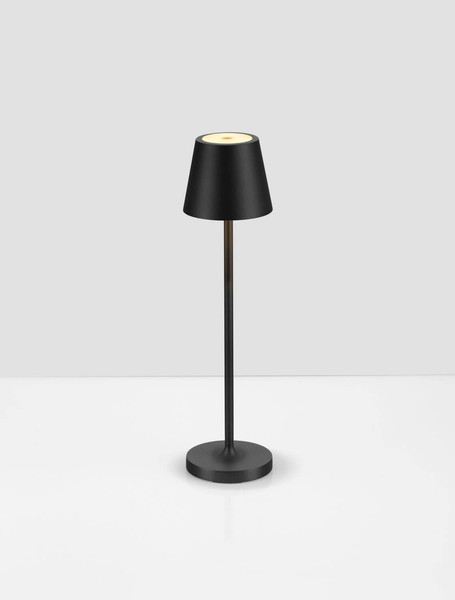 Nova Luce LED Akku-Tischleuchte Petit dimmbar 2W warmweiss 3000K IP54 salzwasserfest Anthrazit Aluminium Ø7cm 9030715