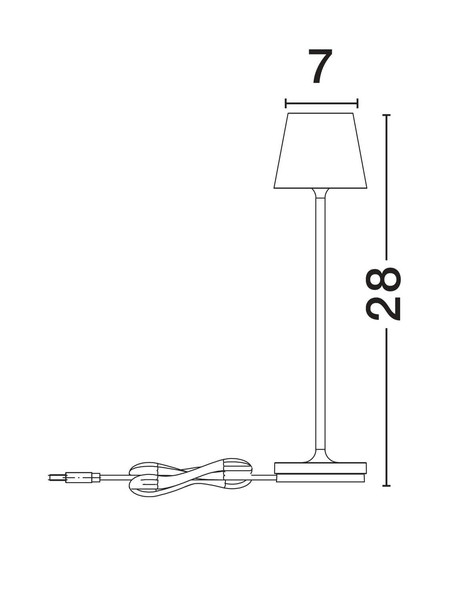 Nova Luce LED Akku-Tischleuchte Petit dimmbar 2W warmweiss 3000K IP54 salzwasserfest Anthrazit Aluminium Ø7cm 9030715