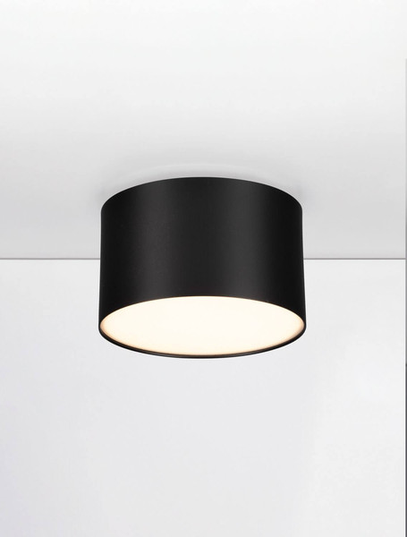 Nova Luce LED Deckenleuchte Luldo 10W warmweiss 3000K Schwarz Aluminium Ø11cm 9030726