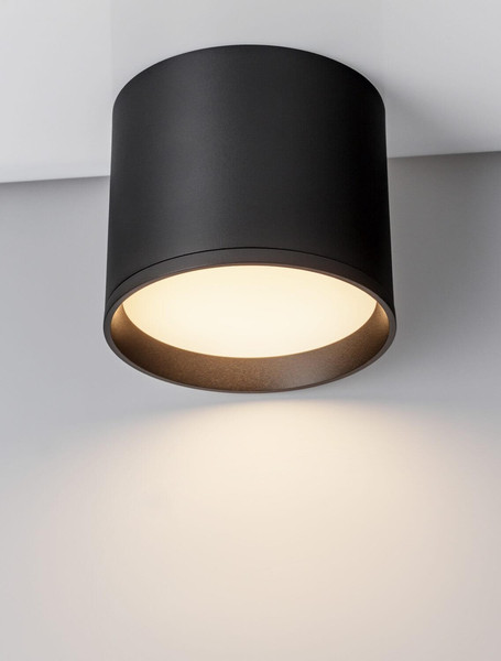 Nova Luce LED Deckenleuchte Ziare 10W warmweiss 3000K Schwarz Aluminium Ø10cm 9030730