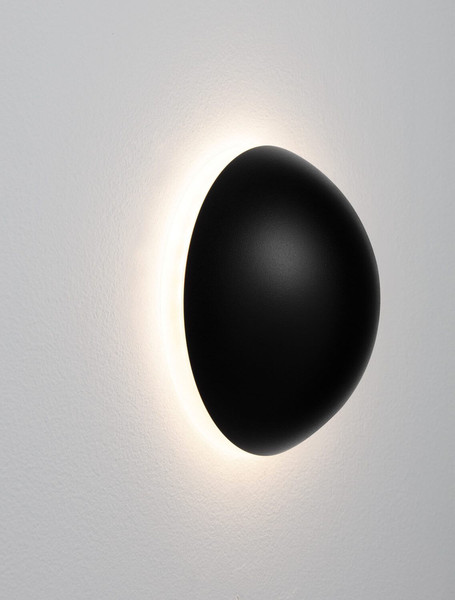 Nova Luce LED Wandleuchte Iona 3W warmweiss 3000K Schwarz Aluminium Ø12,5cm 9030741