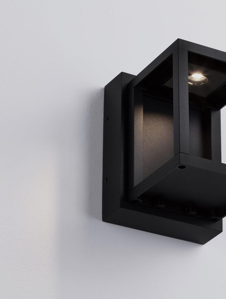 Nova Luce LED Außen-Wandleuchte Prive 9W warmweiss 3000K IP65 Schwarz Aluminium 13x12cm 9030751