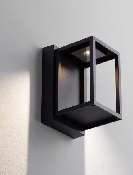 Nova Luce LED Außen-Wandleuchte Prive 14W warmweiss 3000K IP65 Schwarz Aluminium 19x14cm 9030752