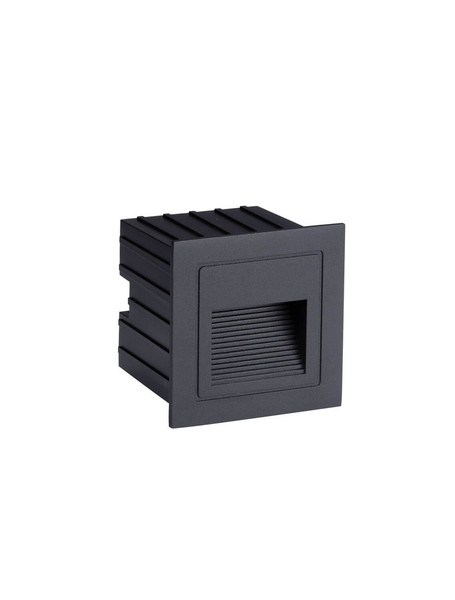 Nova Luce LED Wandeinbauleuchte Polka 3W warmweiss 3000K IP65 Schwarz Aluminium 8,5x8,5cm 9030757