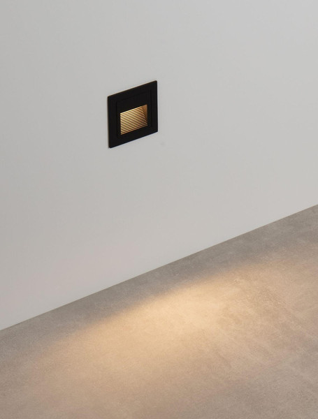 Nova Luce LED Wandeinbauleuchte Polka 3W warmweiss 3000K IP65 Schwarz Aluminium 8,5x8,5cm 9030757