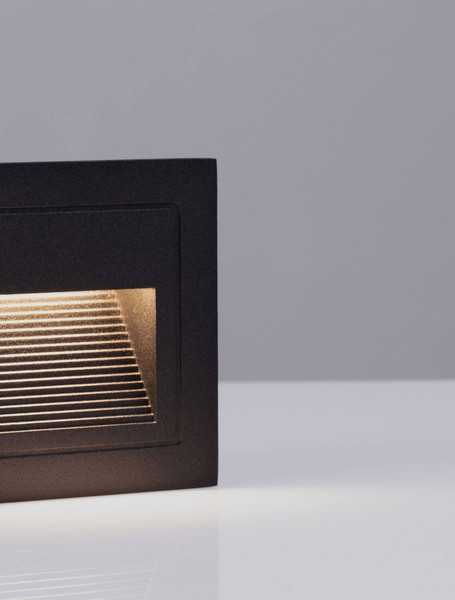 Nova Luce LED Wandeinbauleuchte Polka 3W warmweiss 3000K IP65 Schwarz Aluminium 8,5x8,5cm 9030757