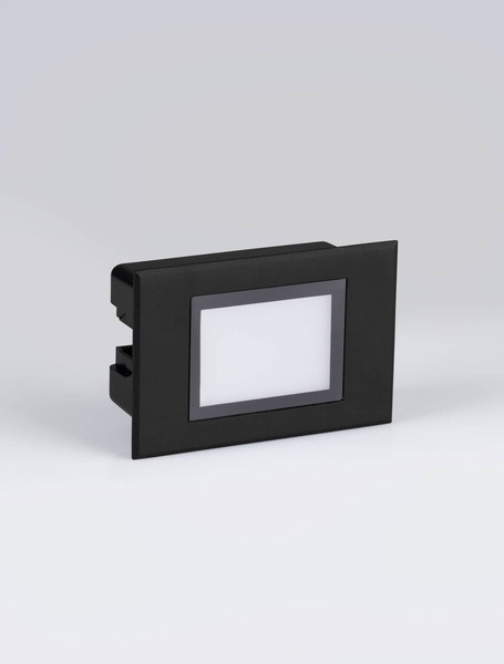 Nova Luce LED Wandeinbauleuchte Rudy 3W warmweiss 3000K IP65 Schwarz Aluminium 12x8cm 9030758