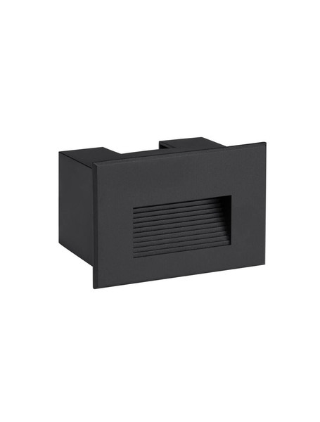 Nova Luce LED Wandeinbauleuchte Polka 4W warmweiss 3000K IP65 Schwarz Aluminium 12x8cm 9030760