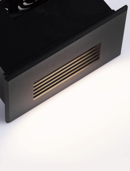 Nova Luce LED Wandeinbauleuchte Polka 4W warmweiss 3000K IP65 Schwarz Aluminium 12x8cm 9030760