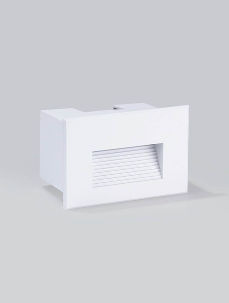 Nova Luce LED Wandeinbauleuchte Polka 4W warmweiss 3000K IP65 Weiß Aluminium 12x8cm 9030761