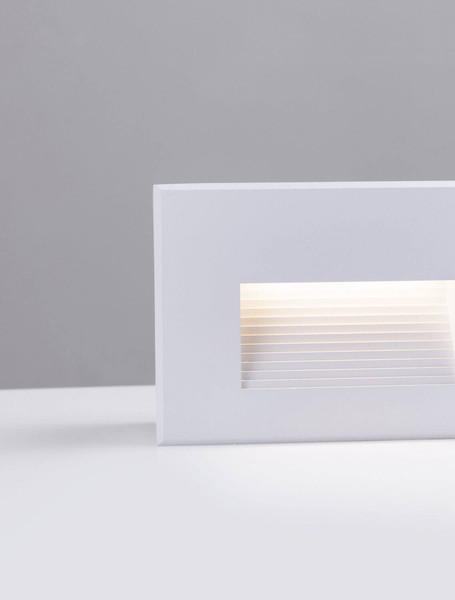 Nova Luce LED Wandeinbauleuchte Polka 4W warmweiss 3000K IP65 Weiß Aluminium 12x8cm 9030761