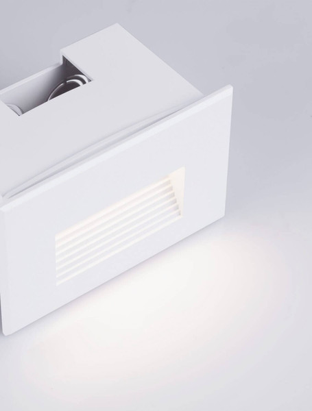 Nova Luce LED Wandeinbauleuchte Polka 4W warmweiss 3000K IP65 Weiß Aluminium 12x8cm 9030761