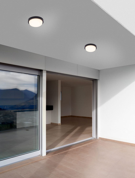 Nova Luce LED Außen-Deckenleuchte Reo 19W warmweiss 3000K IP65 Schwarz Ø23,5cm 9030769