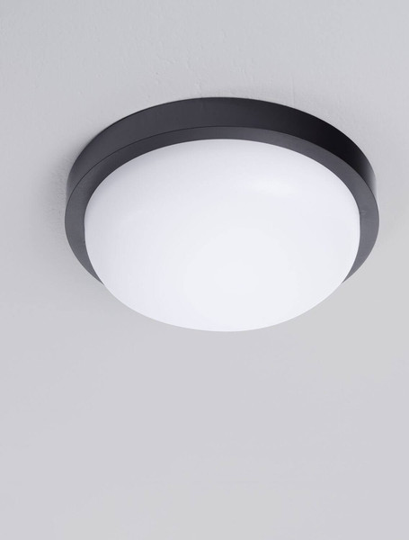 Nova Luce LED Außen-Deckenleuchte Reo 19W warmweiss 3000K IP65 Schwarz Ø23,5cm 9030769