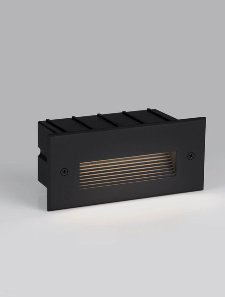 Nova Luce LED Wandeinbauleuchte Polka 5W warmweiss 3000K IP65 Schwarz Aluminium 17x8cm 9030774