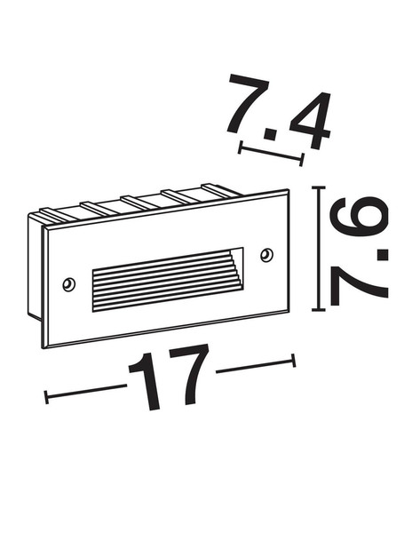 Nova Luce LED Wandeinbauleuchte Polka 5W warmweiss 3000K IP65 Schwarz Aluminium 17x8cm 9030774