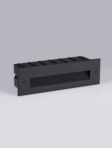 Nova Luce LED Wandeinbauleuchte Polka 7W warmweiss 3000K IP65 Schwarz Aluminium 25x8cm 9030775