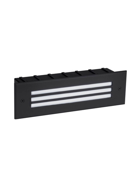 Nova Luce LED Wandeinbauleuchte Off 6W warmweiss 3000K IP65 salzwasserfest Schwarz Aluminium 26x8cm 9030777