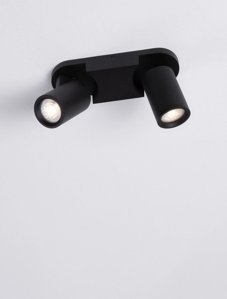 Nova Luce Deckenstrahler Esto schwenkbar 2-flammig 2xGU10 Schwarz Aluminium 22x12cm 9030781