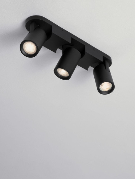 Nova Luce Deckenstrahler Esto schwenkbar 3-flammig 3xGU10 Schwarz Aluminium 35x12cm 9030783