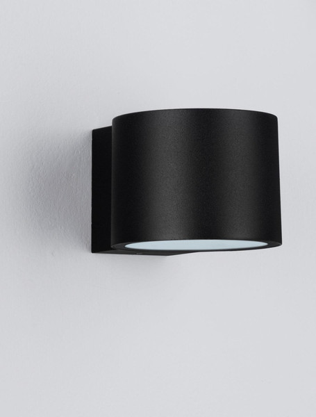 Nova Luce LED Außen-Wandleuchte Beta 8W warmweiss 3000K IP54 salzwasserfest Schwarz Aluminium Ø9cm 9030800