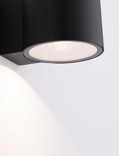 Nova Luce LED Außen-Wandleuchte Beta 8W warmweiss 3000K IP54 salzwasserfest Schwarz Aluminium Ø9cm 9030800