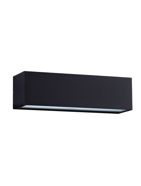 Nova Luce LED Außen-Wandleuchte Flora 10W warmweiss 3000K IP54 salzwasserfest Schwarz Aluminium 23x6,5cm 9030807