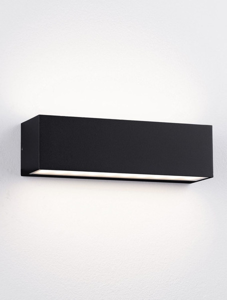Nova Luce LED Außen-Wandleuchte Flora 10W warmweiss 3000K IP54 salzwasserfest Schwarz Aluminium 23x6,5cm 9030807