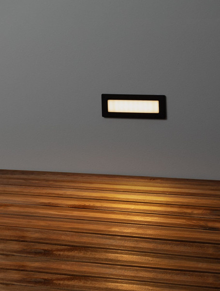 Nova Luce LED Wandeinbauleuchte Echo schwenkbar 6W warmweiss 3000K IP54 salzwasserfest Schwarz Aluminium 18x6cm 9030809