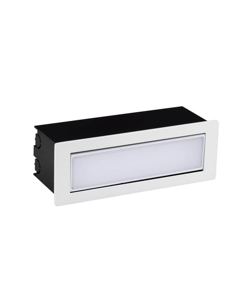 Nova Luce LED Wandeinbauleuchte Echo schwenkbar 6W warmweiss 3000K IP54 salzwasserfest Weiß Aluminium 18x6cm 9030810