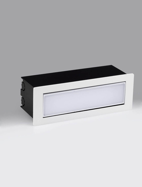 Nova Luce LED Wandeinbauleuchte Echo schwenkbar 6W warmweiss 3000K IP54 salzwasserfest Weiß Aluminium 18x6cm 9030810