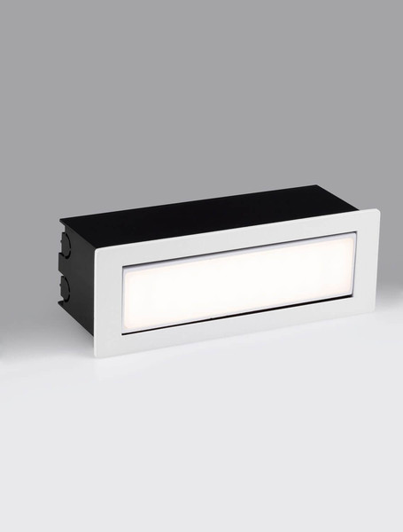 Nova Luce LED Wandeinbauleuchte Echo schwenkbar 6W warmweiss 3000K IP54 salzwasserfest Weiß Aluminium 18x6cm 9030810