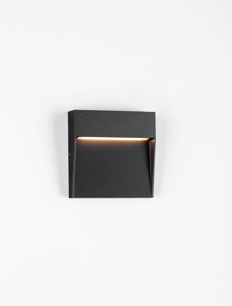 Nova Luce LED Außen-Wandleuchte Toby 3W warmweiss 3000K IP54 salzwasserfest Schwarz Aluminium 10,5x10cm 9030811