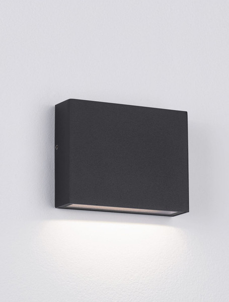 Nova Luce LED Außen-Wandleuchte Tick 4W warmweiss 3000K IP54 salzwasserfest Schwarz Aluminium 11,5x9cm 9030815