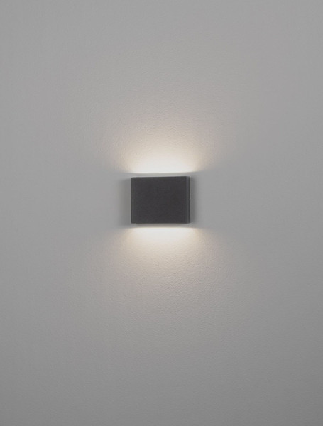Nova Luce LED Außen-Wandleuchte Tick 7W warmweiss 3000K IP54 salzwasserfest Schwarz Aluminium 11,5x9cm 9030817