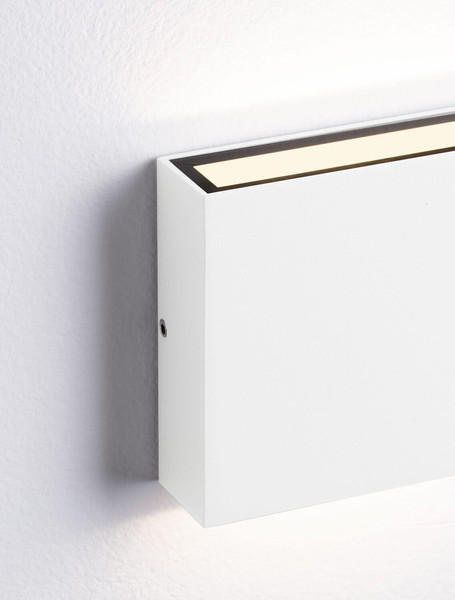 Nova Luce LED Außen-Wandleuchte Tick 7W warmweiss 3000K IP54 salzwasserfest Weiß Aluminium 11,5x9cm 9030818